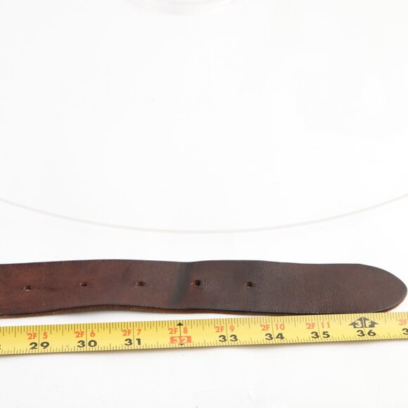 H&M Womens Belt Size Small 30 Brown Leather 1 1/2" Wide Sweden Sturdy Work - Picture 10 of 12